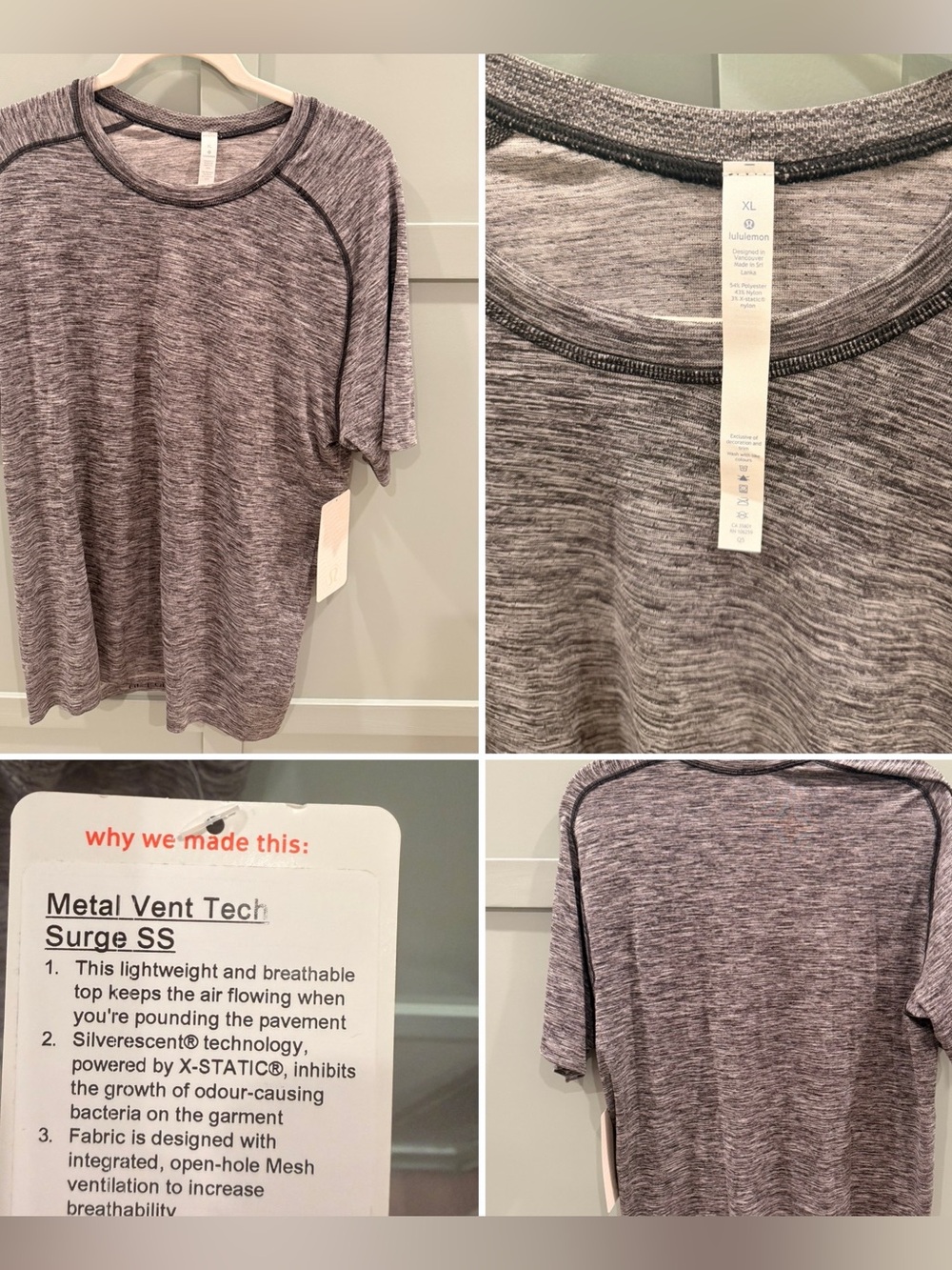 Lululemon Metal Vent Tech Surge Shirt Black/White